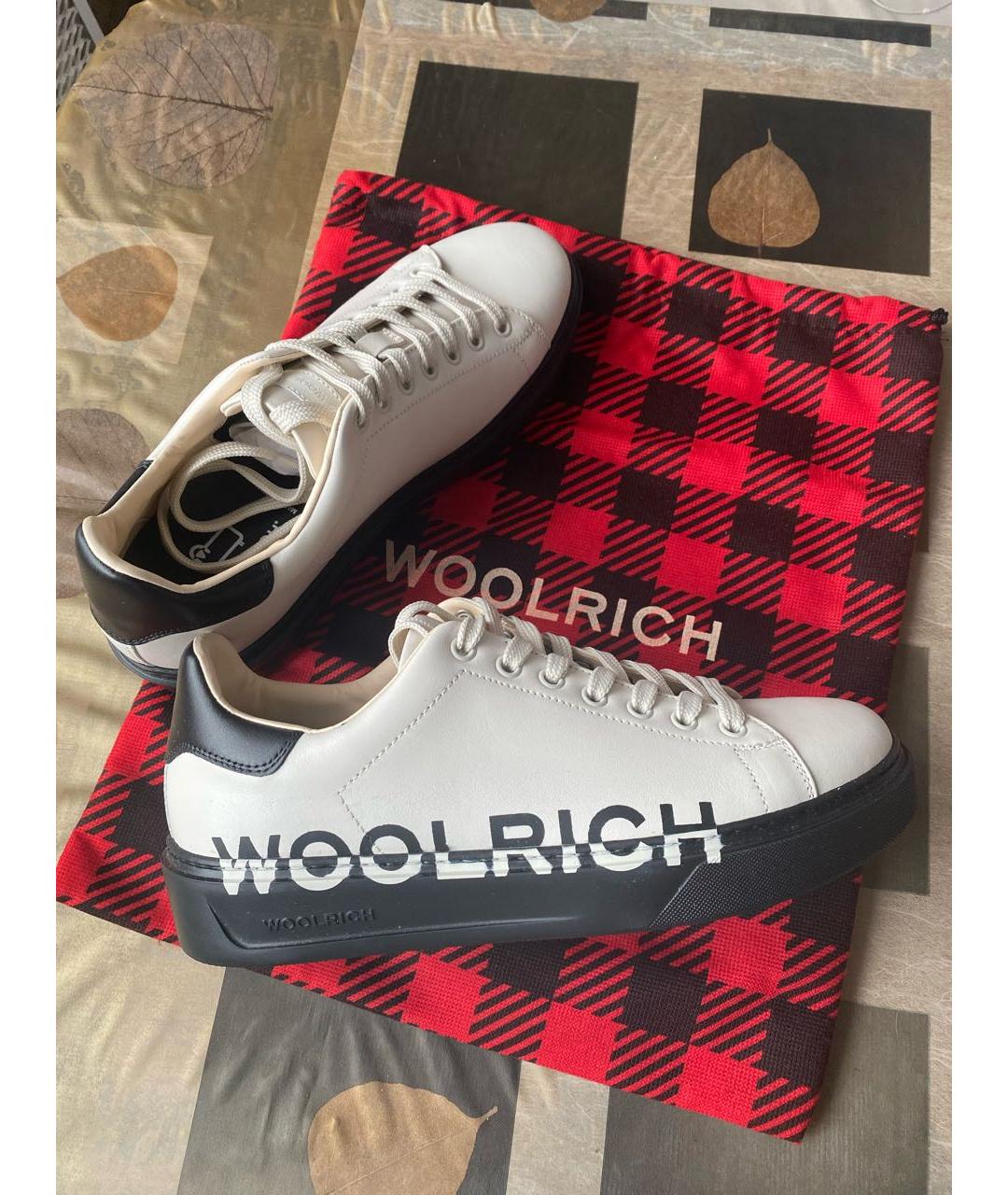 WOOLRICH Белые кожаные кеды, фото 6