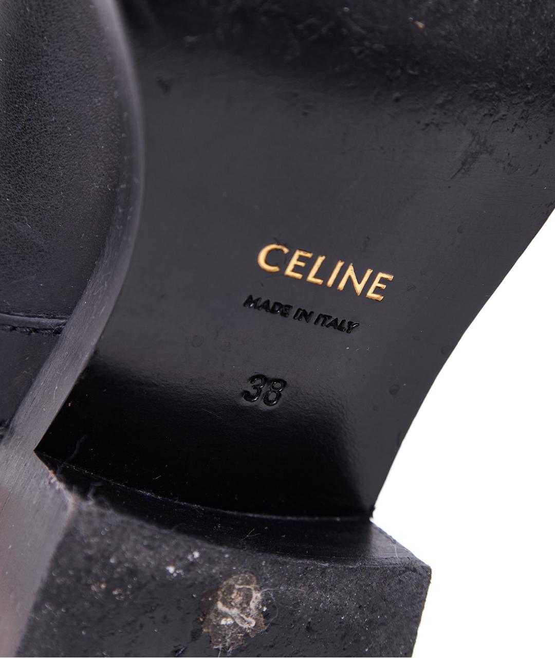 CELINE Черные кожаные полусапоги, фото 8