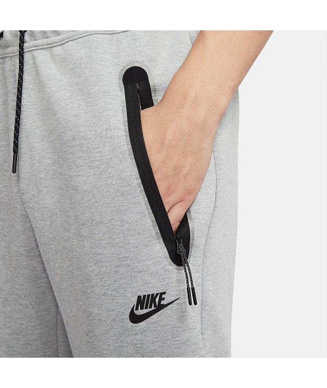 NIKE Серые хлопковые повседневные брюки, фото 3