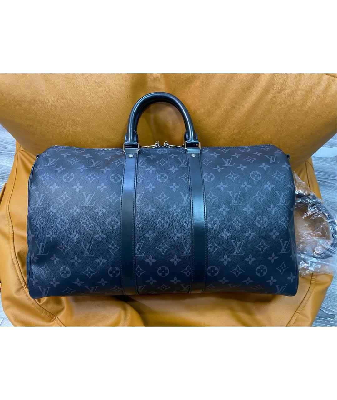 LOUIS VUITTON Голубая дорожная/спортивная сумка из искусственной кожи, фото 9