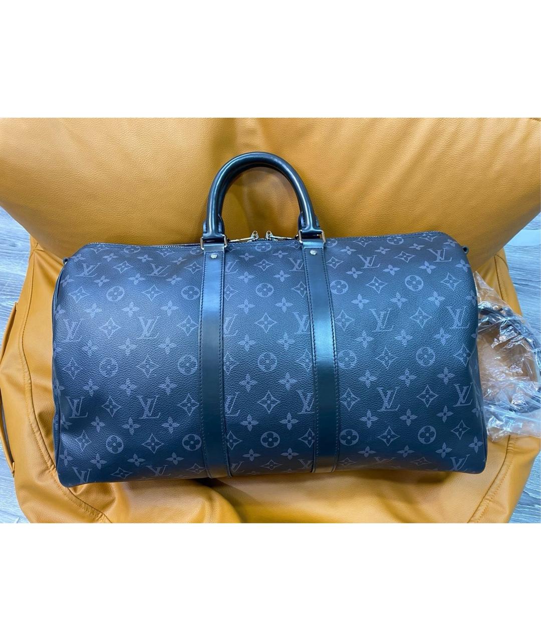 LOUIS VUITTON Голубая дорожная/спортивная сумка из искусственной кожи, фото 3