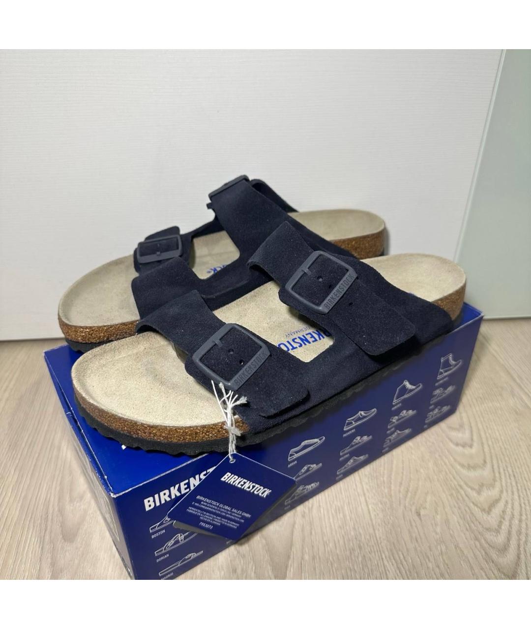 BIRKENSTOCK Темно-синие замшевые сандалии, фото 2