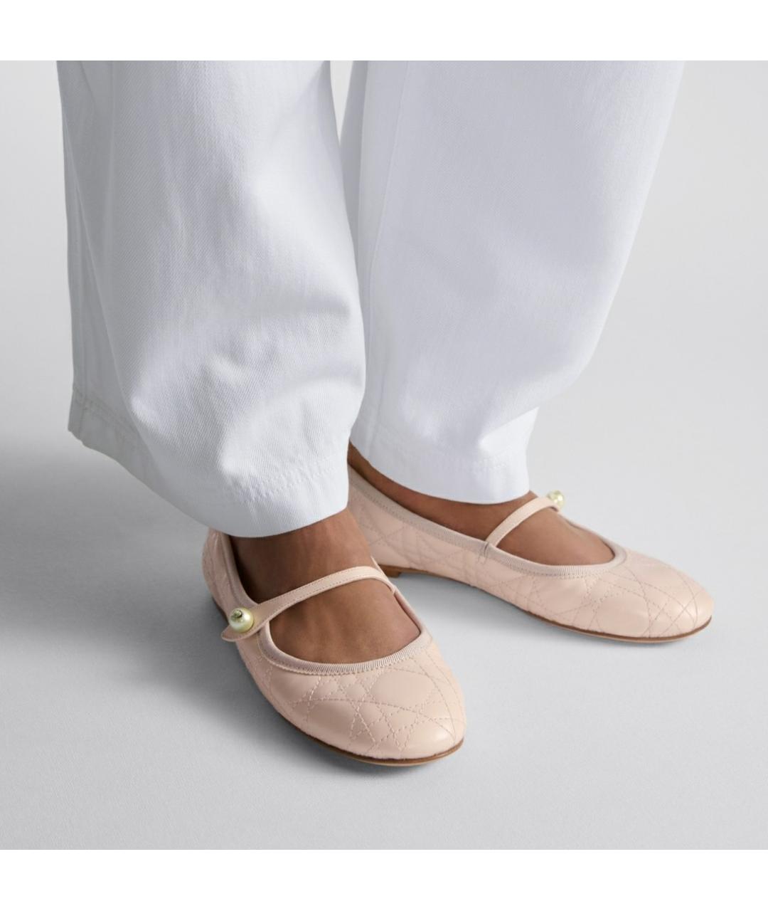 CHRISTIAN DIOR Розовые кожаные балетки, фото 2
