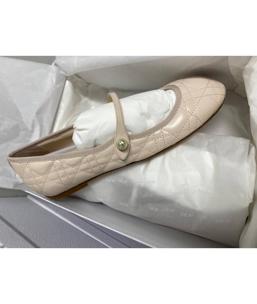 CHRISTIAN DIOR Розовые кожаные балетки, фото 5