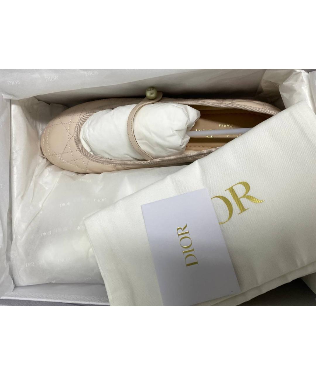 CHRISTIAN DIOR Розовые кожаные балетки, фото 6