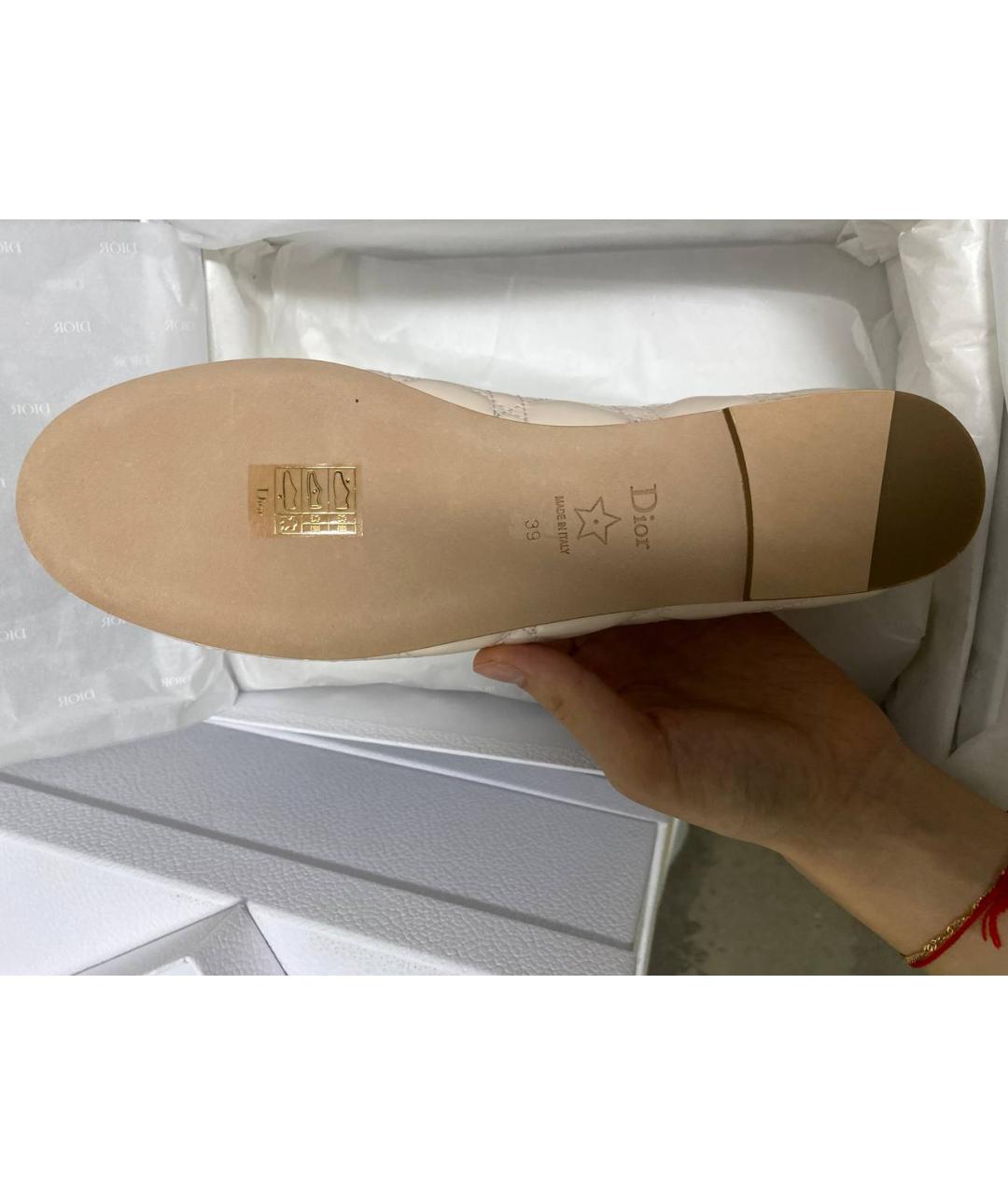 CHRISTIAN DIOR Розовые кожаные балетки, фото 7