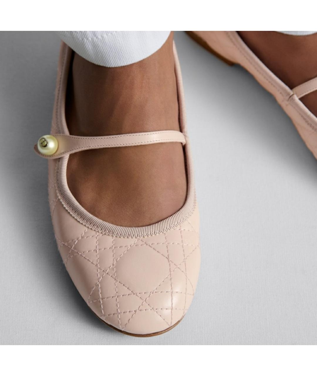 CHRISTIAN DIOR Розовые кожаные балетки, фото 3