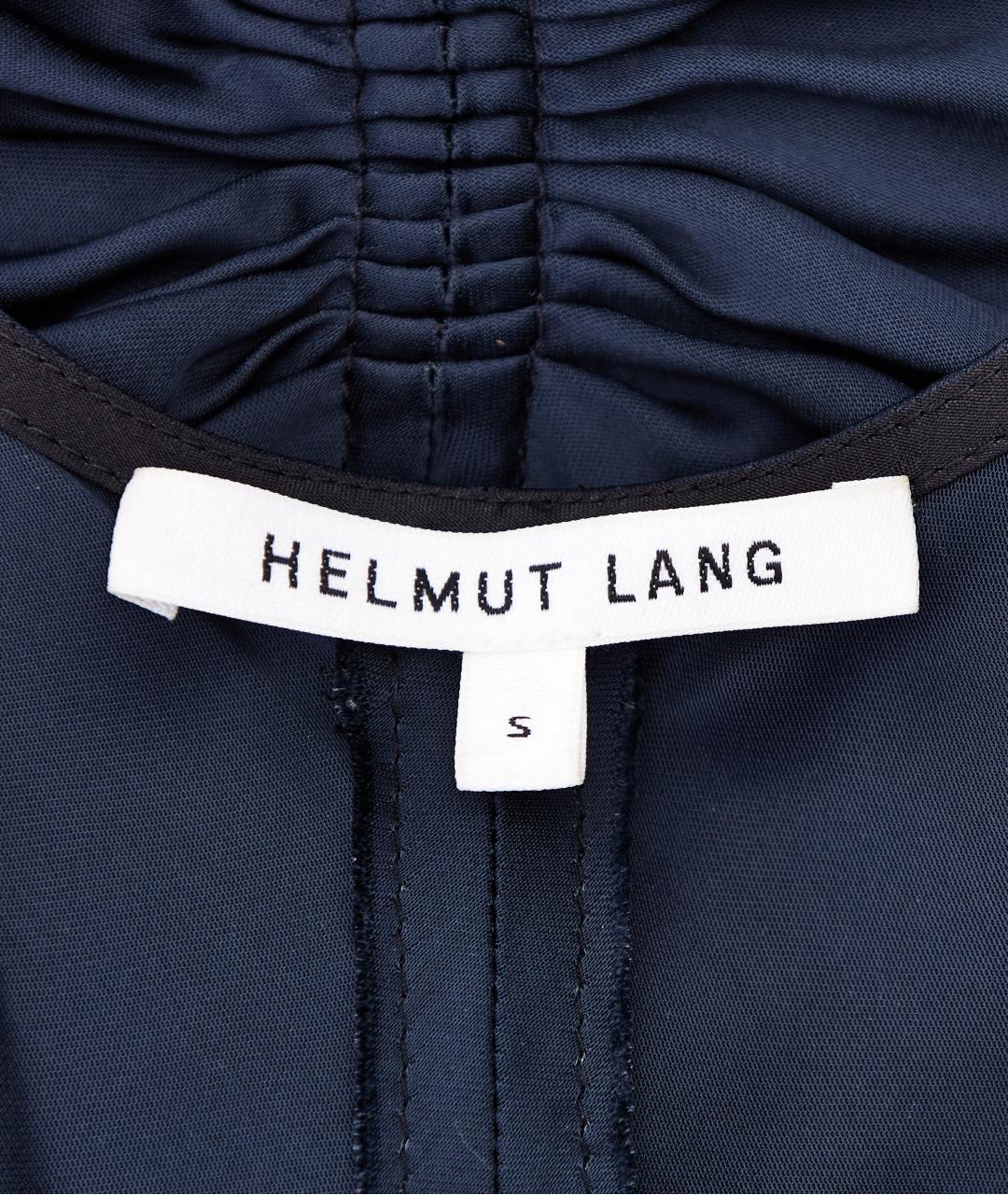 HELMUT LANG Синее шелковое повседневное платье, фото 4