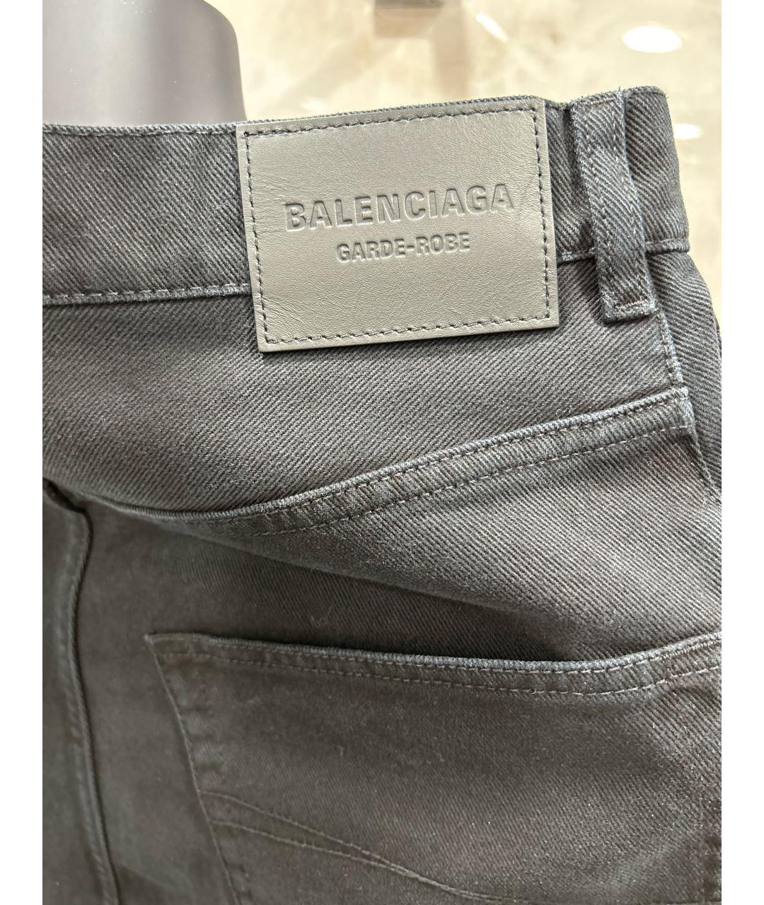 BALENCIAGA Черные хлопковые прямые джинсы, фото 4