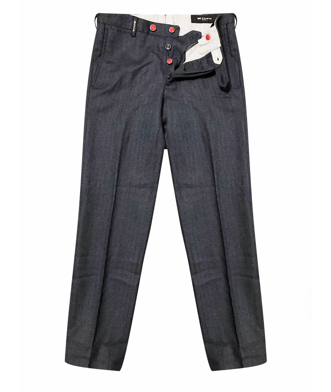KITON Серые шерстяные классические брюки, фото 1
