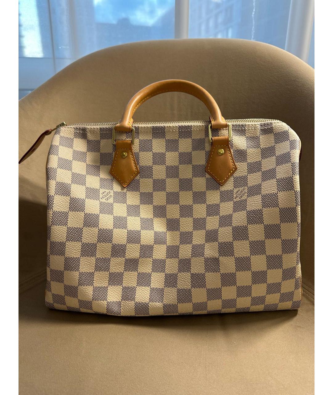 LOUIS VUITTON Бежевая сумка с короткими ручками из искусственной кожи, фото 3