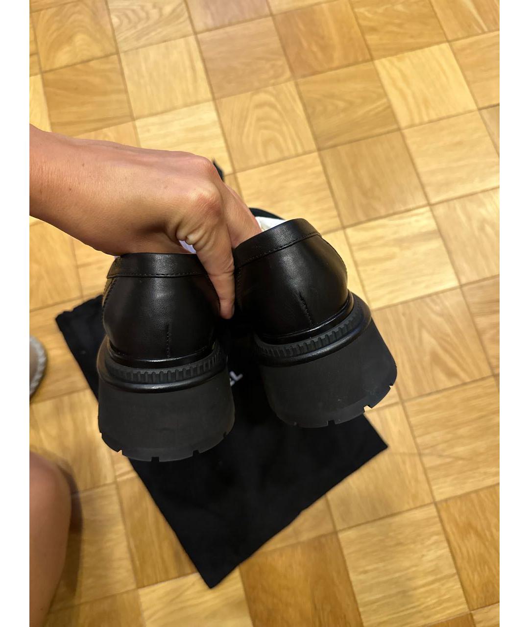 CHANEL Черные кожаные брогги и оксфорды, фото 4