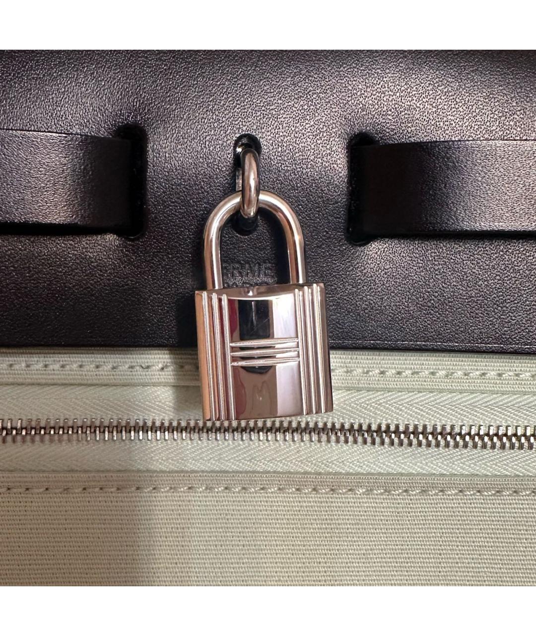 HERMES Салатовая тканевая сумка через плечо, фото 4