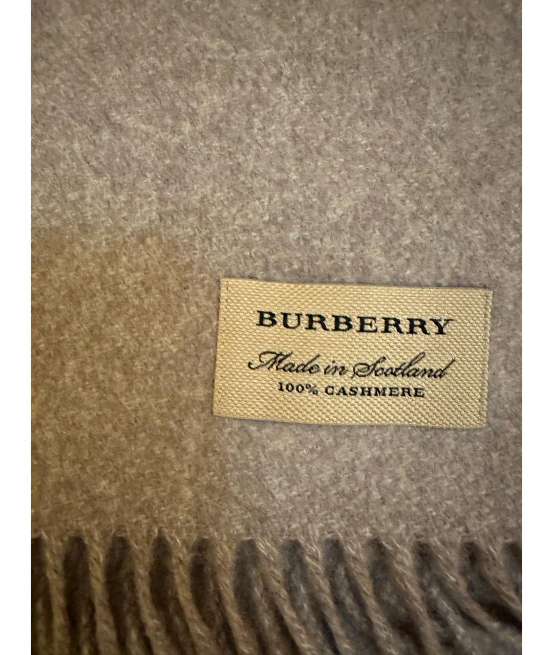 BURBERRY Серый кашемировый шарф, фото 3