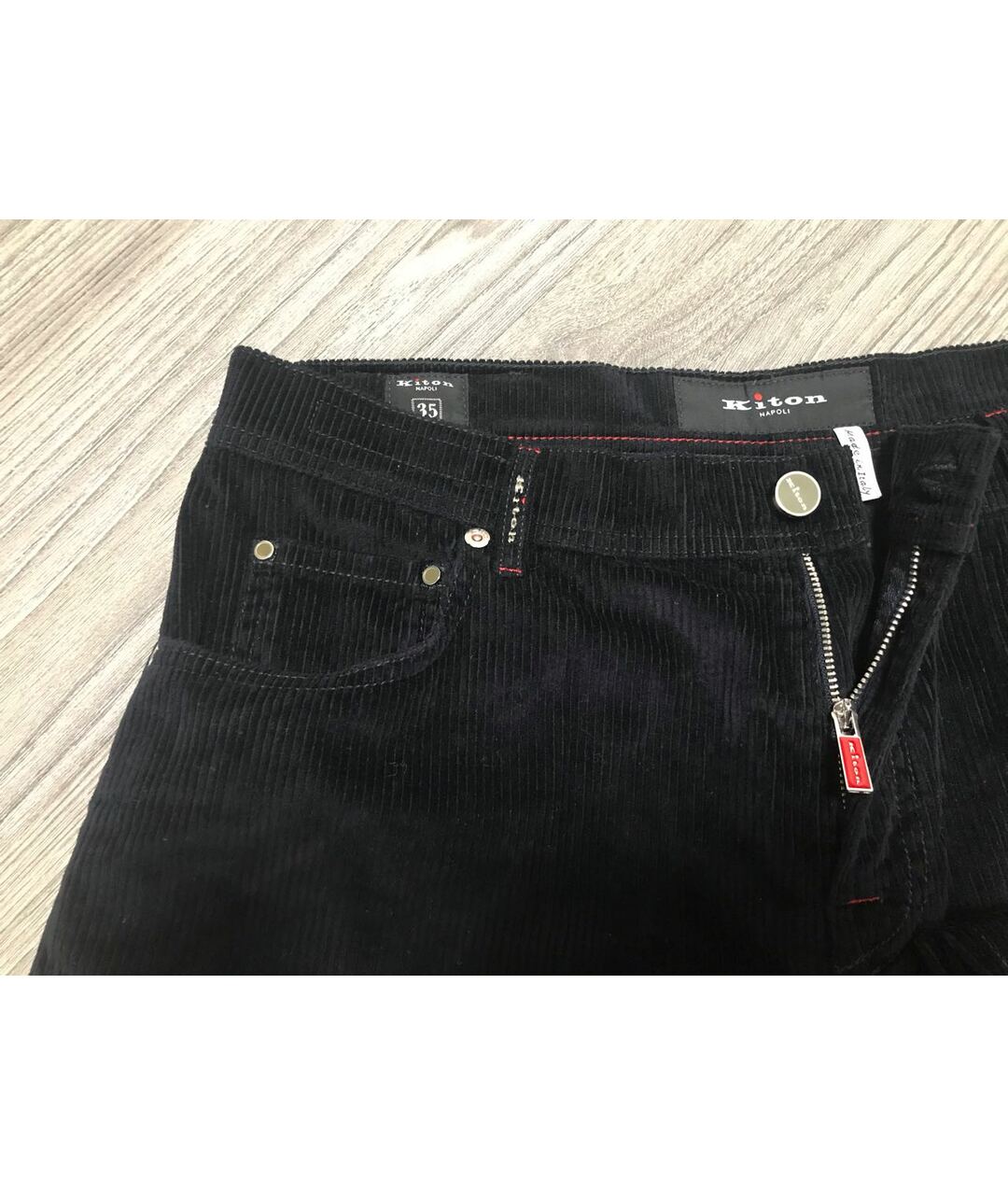 KITON Антрацитовые прямые джинсы, фото 6
