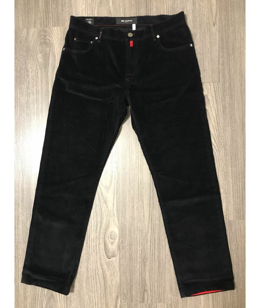 KITON Антрацитовые прямые джинсы, фото 8