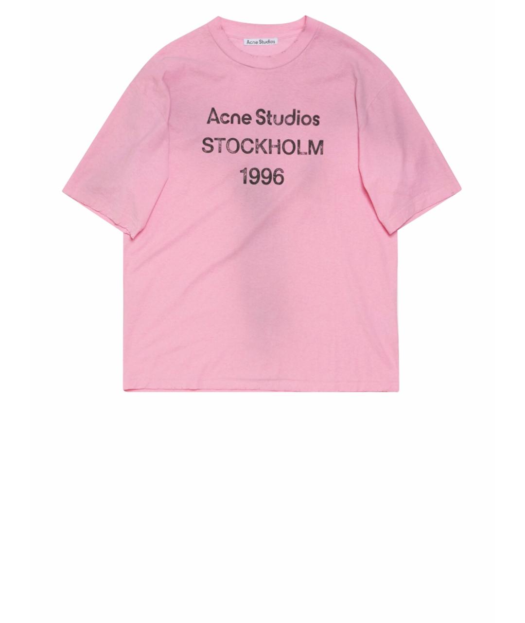 ACNE STUDIOS Розовая хлопковая футболка, фото 1