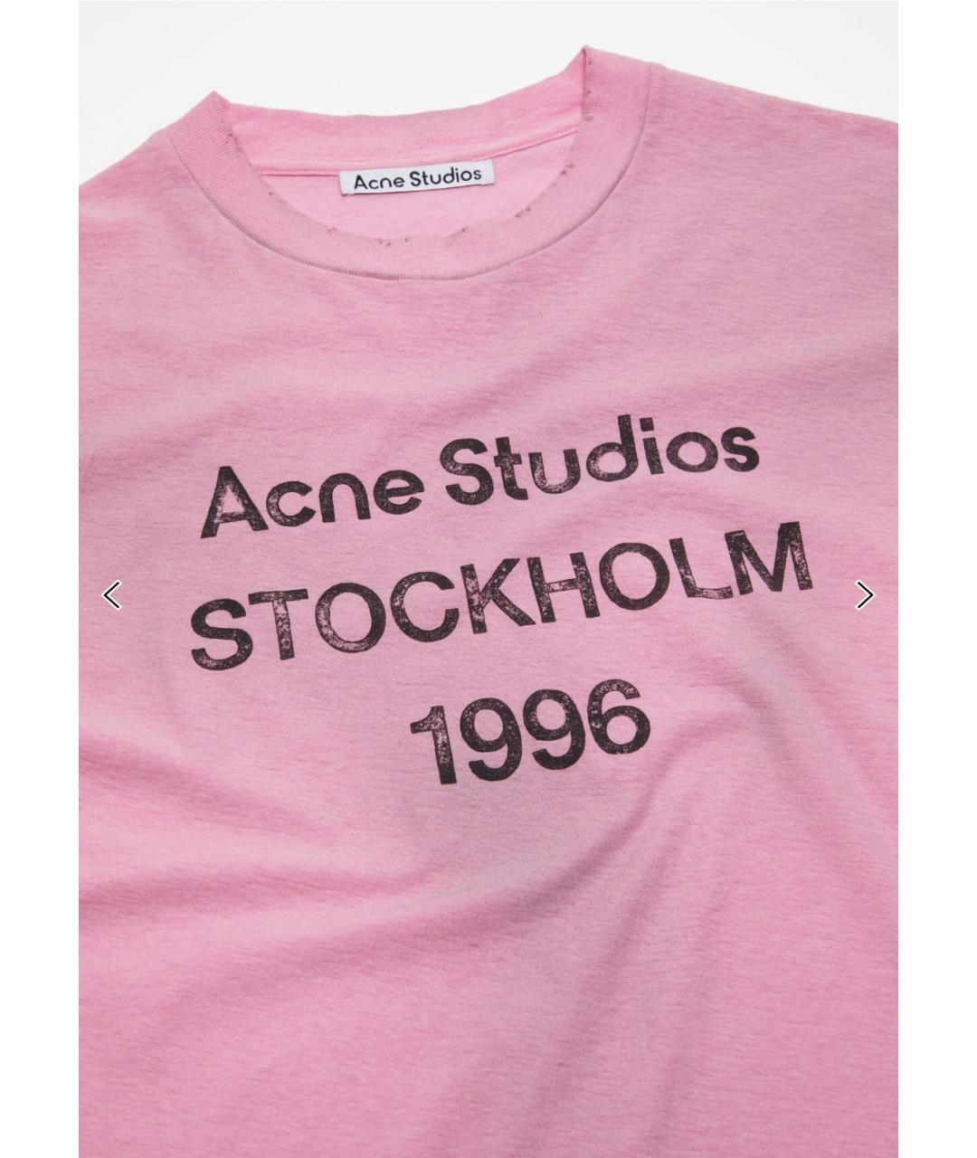 ACNE STUDIOS Розовая хлопковая футболка, фото 4