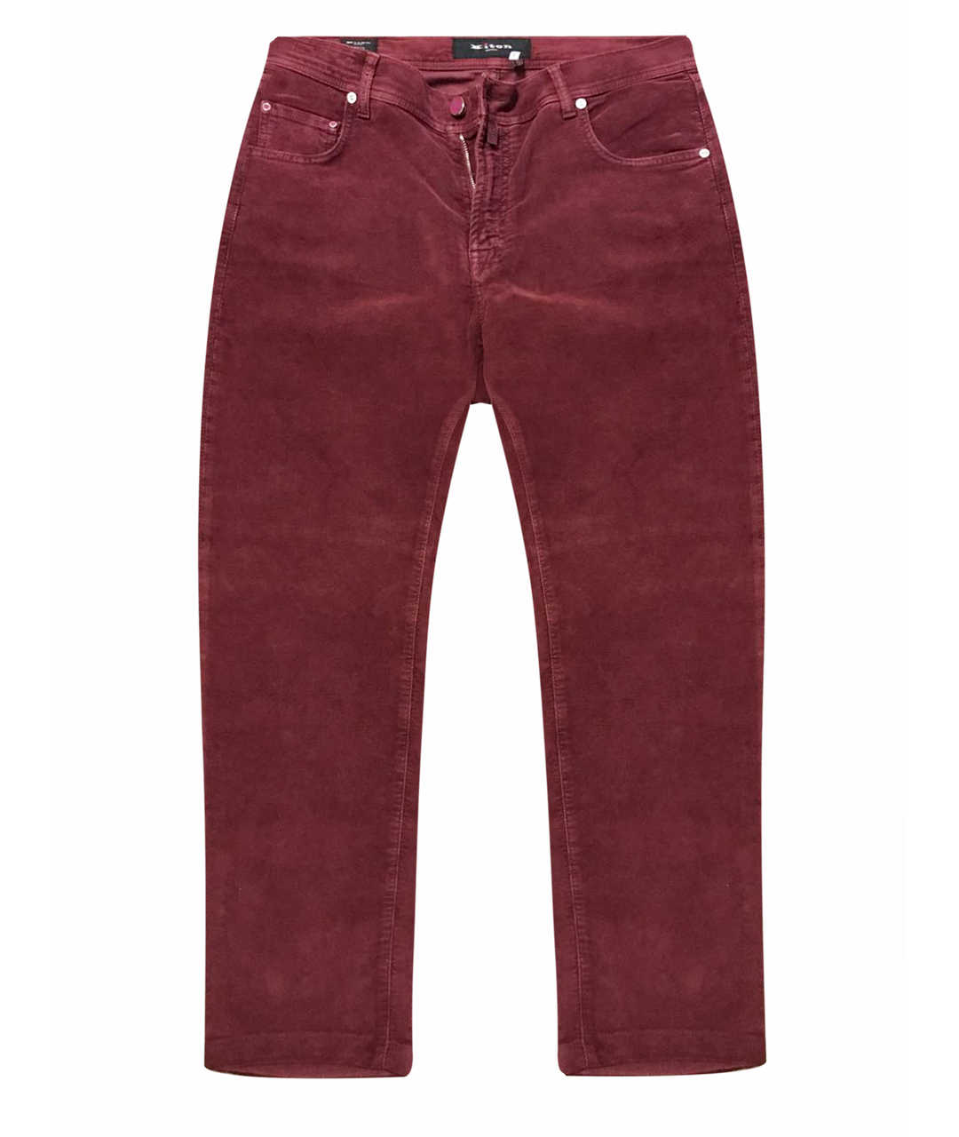 KITON Бордовые хлопко-эластановые прямые джинсы, фото 1