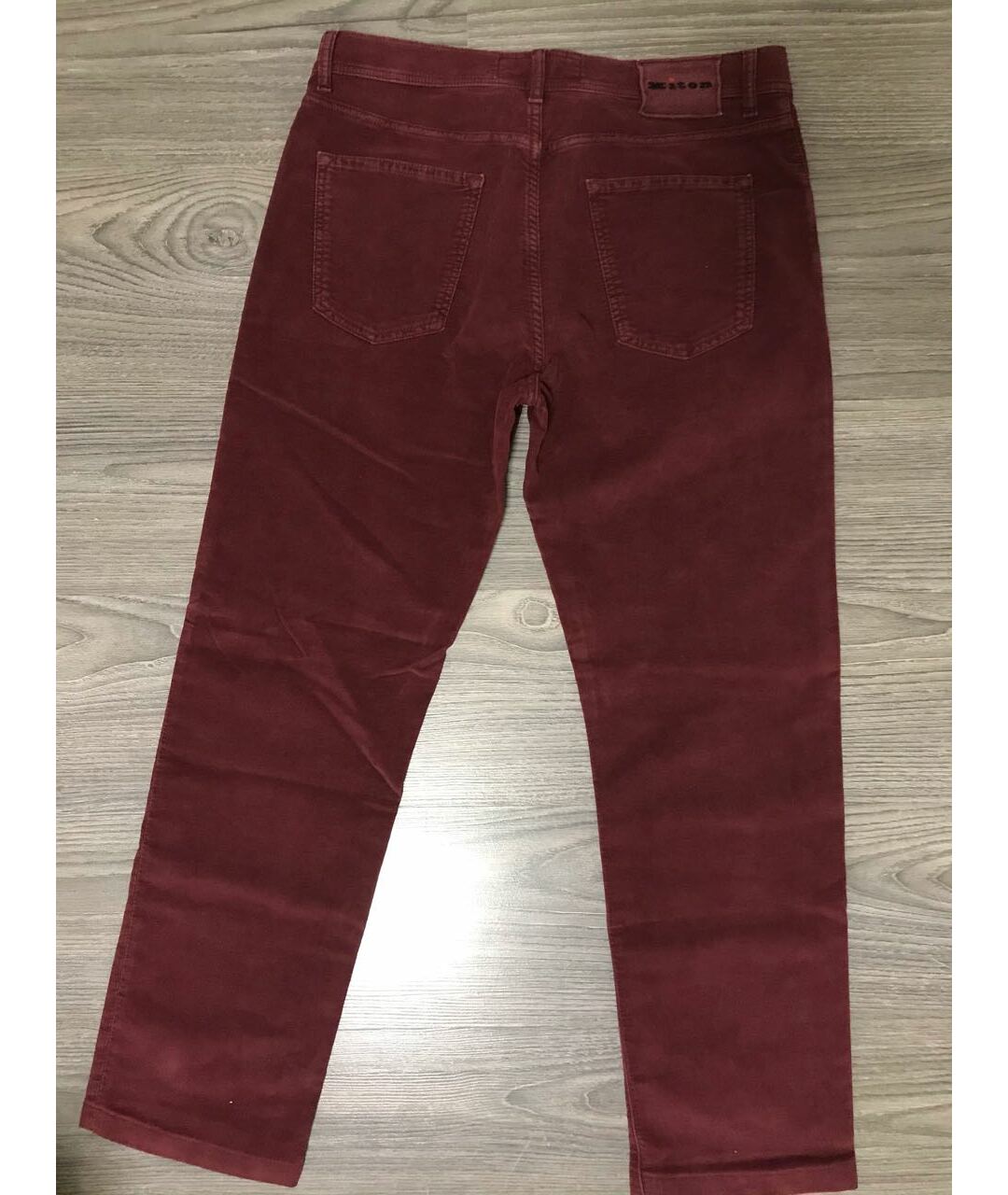 KITON Бордовые хлопко-эластановые прямые джинсы, фото 2