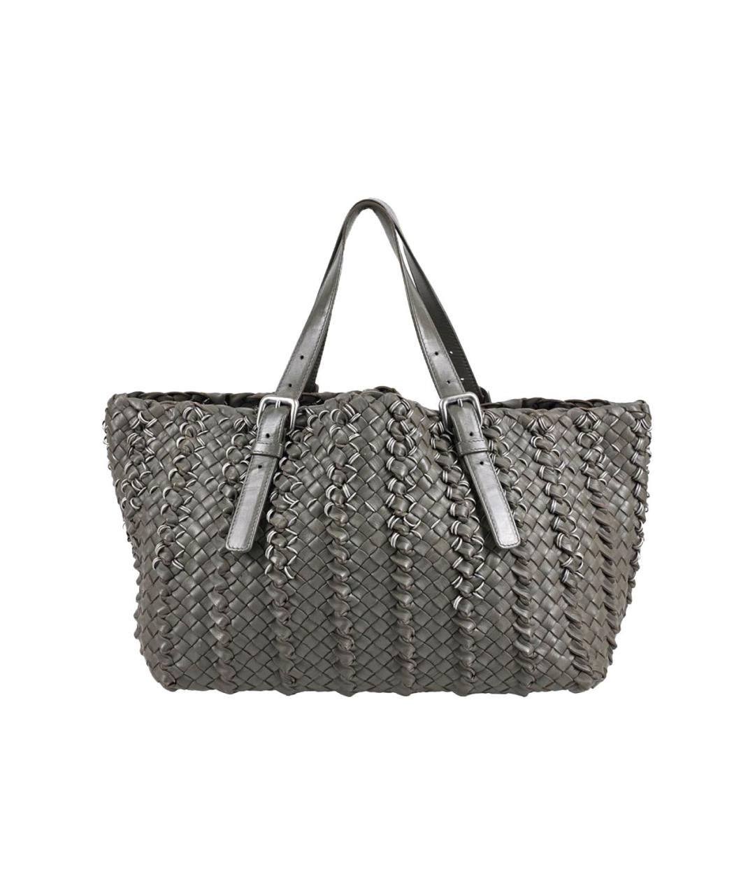 BOTTEGA VENETA Хаки кожаная сумка тоут, фото 9