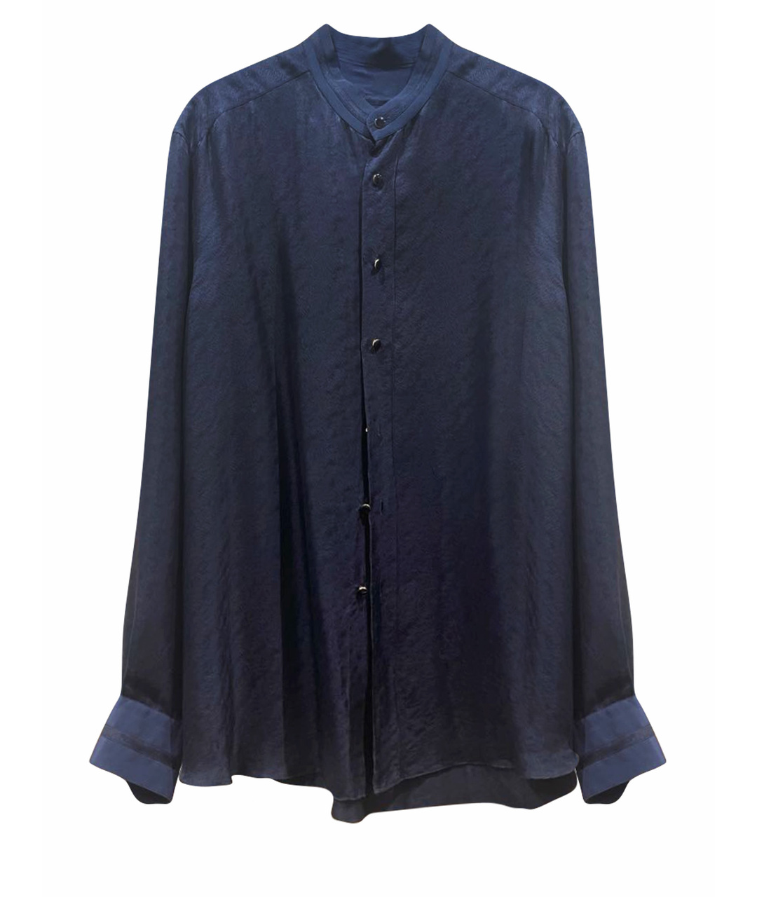 BRIONI Темно-синяя шелковая классическая рубашка, фото 1