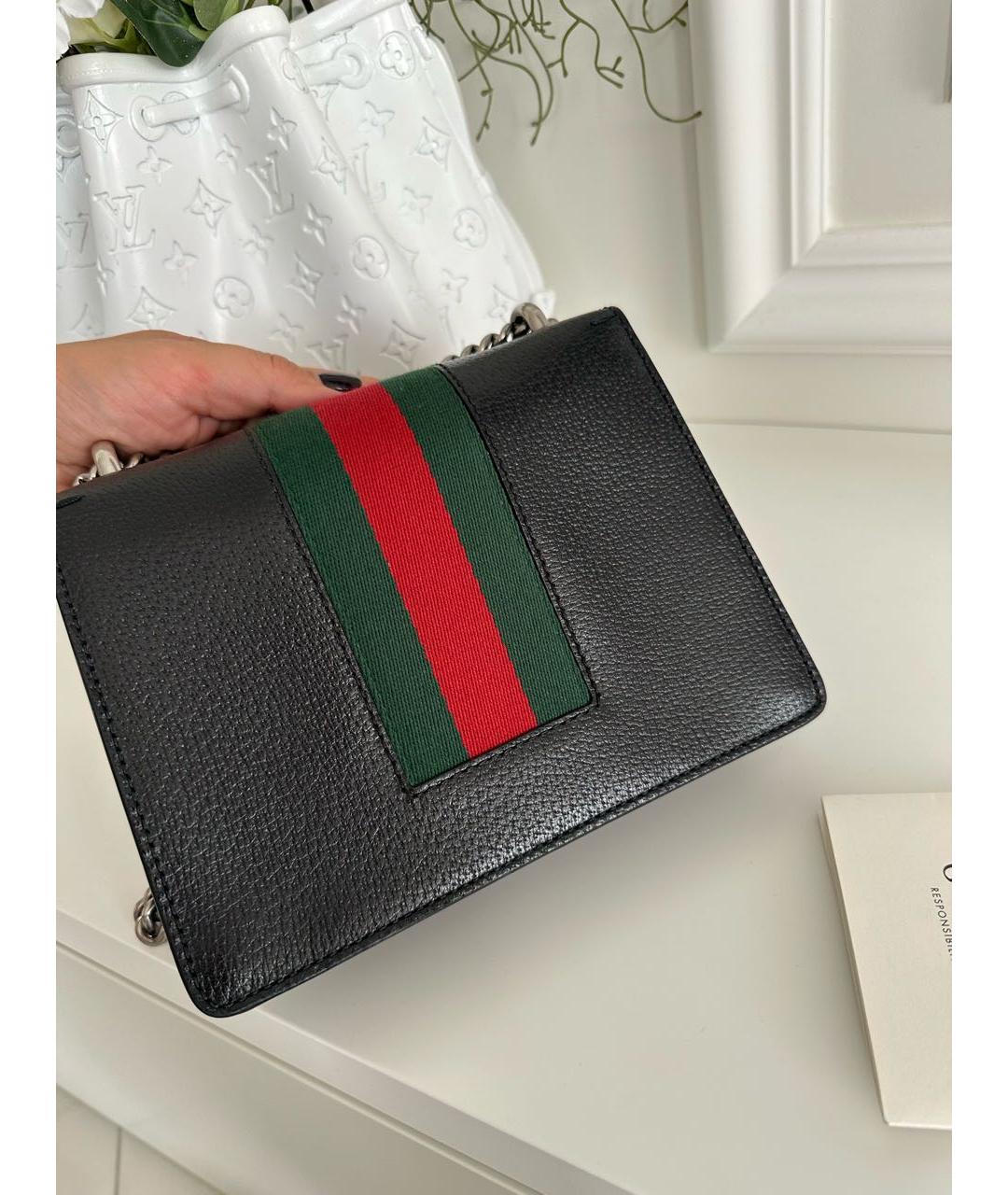 GUCCI Черная кожаная сумка через плечо, фото 4