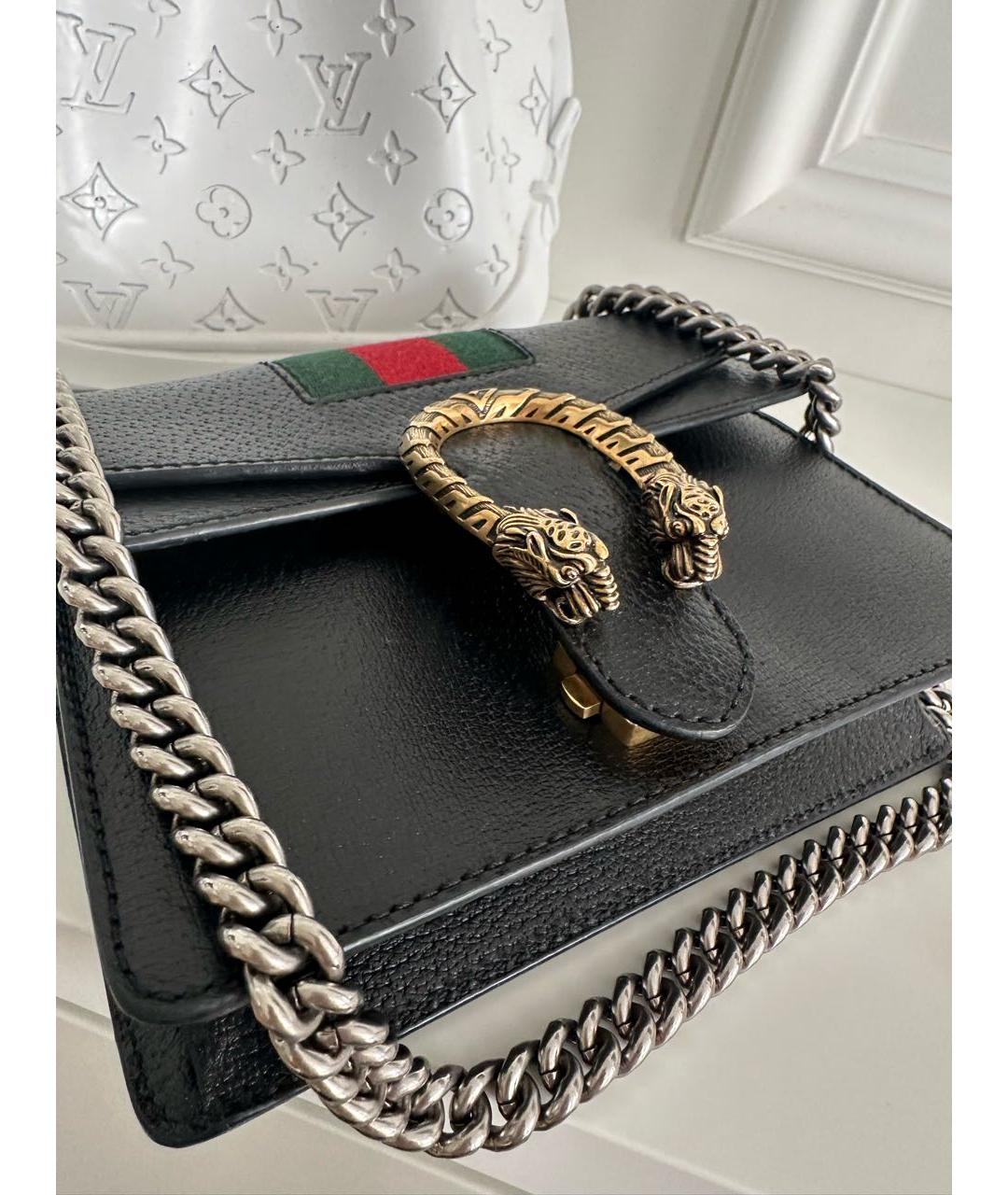 GUCCI Черная кожаная сумка через плечо, фото 8