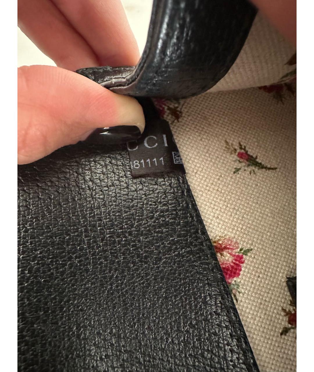 GUCCI Черная кожаная сумка через плечо, фото 2