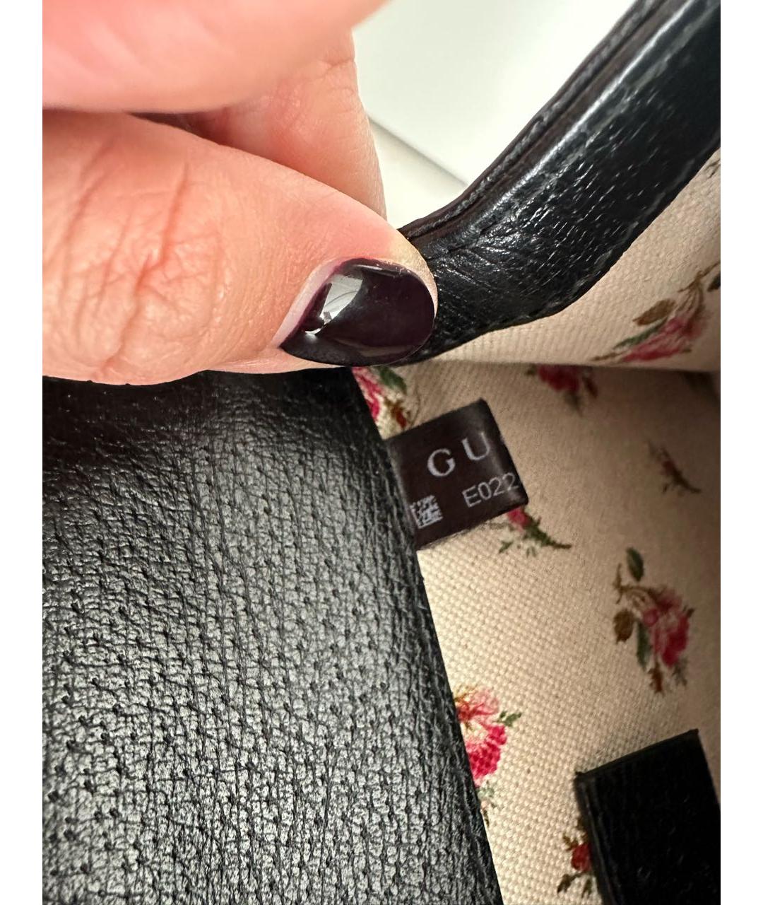 GUCCI Черная кожаная сумка через плечо, фото 7