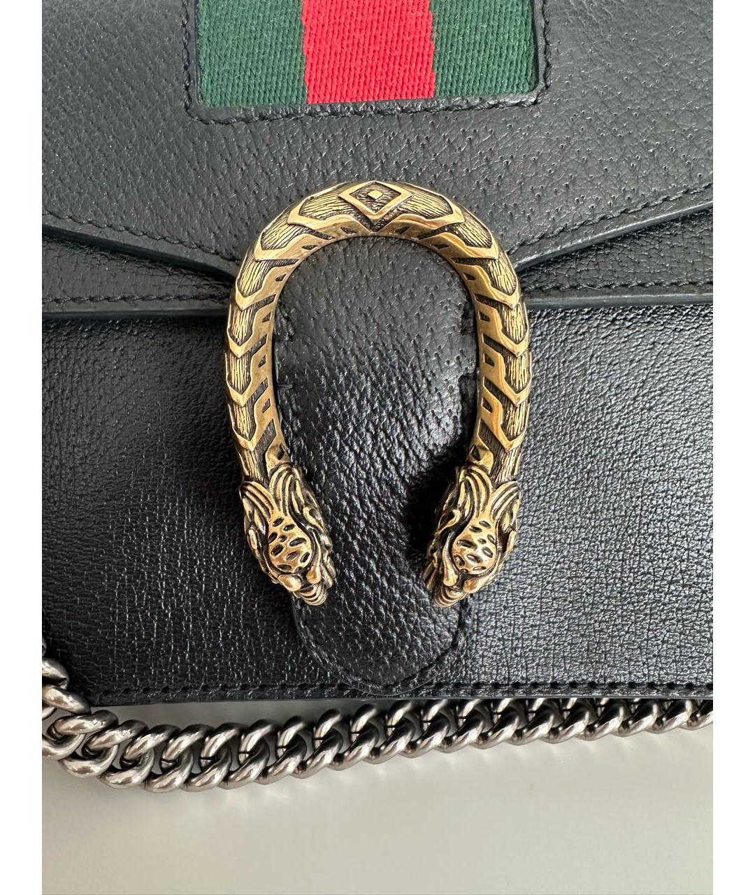 GUCCI Черная кожаная сумка через плечо, фото 5