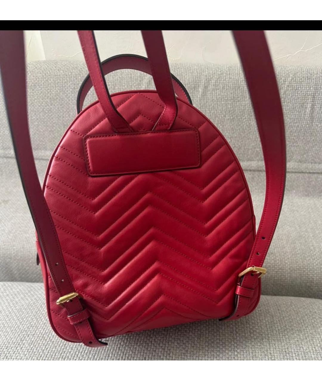 GUCCI Красный кожаный рюкзак, фото 3