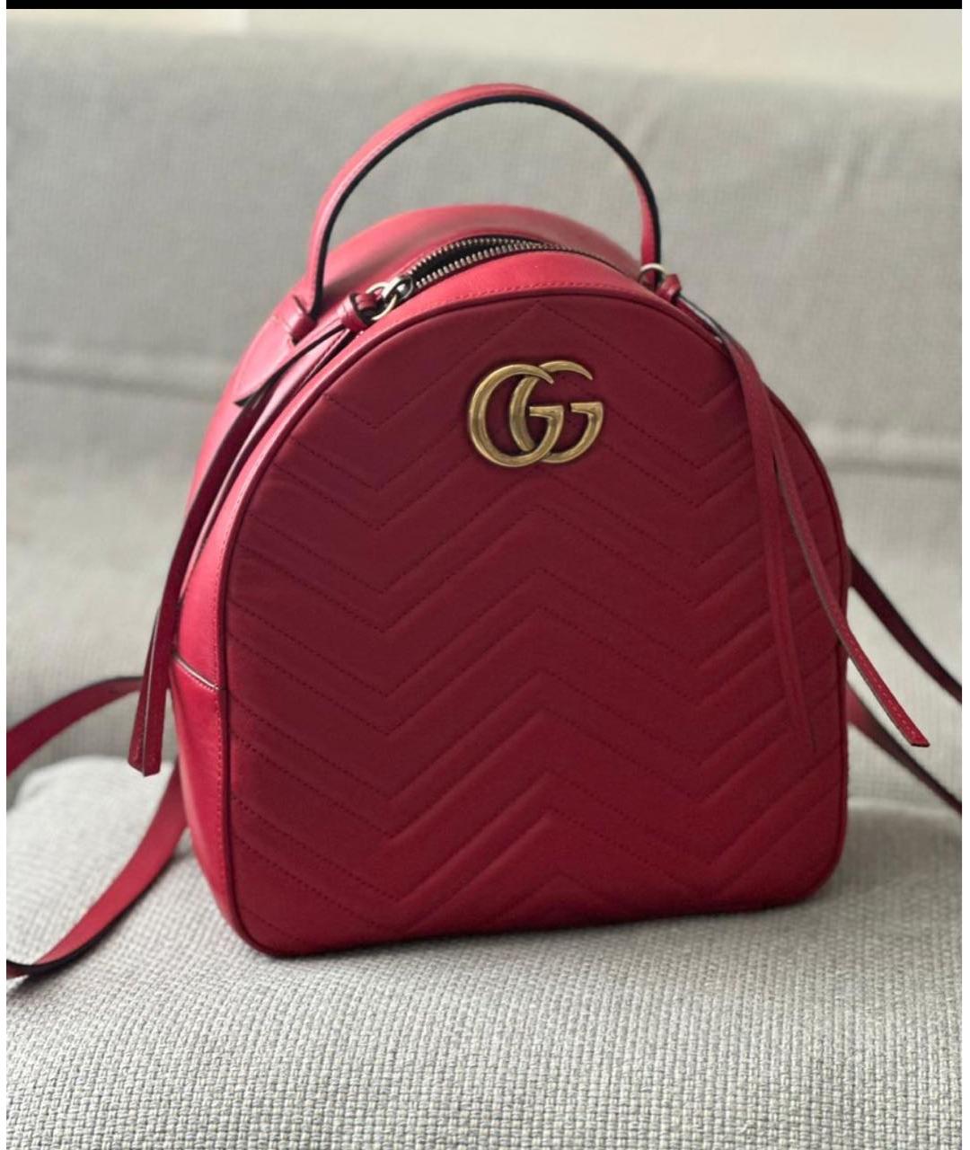 GUCCI Красный кожаный рюкзак, фото 9