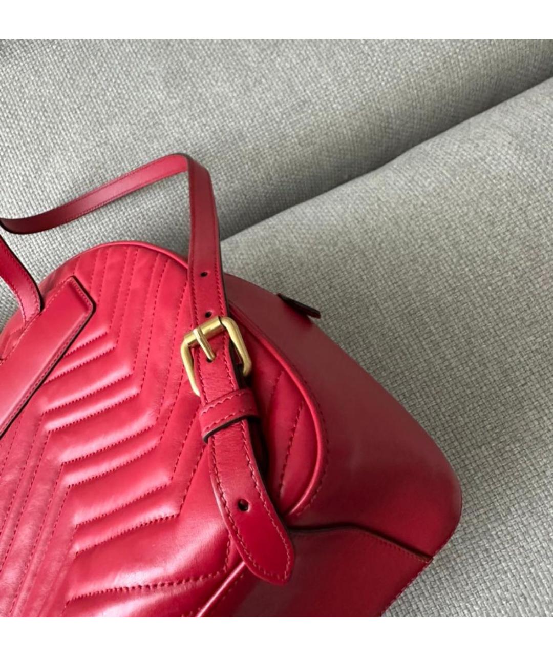 GUCCI Красный кожаный рюкзак, фото 4