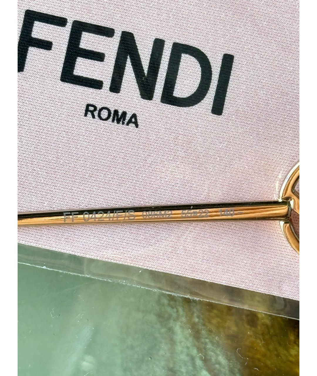 FENDI Коричневые пластиковые солнцезащитные очки, фото 9