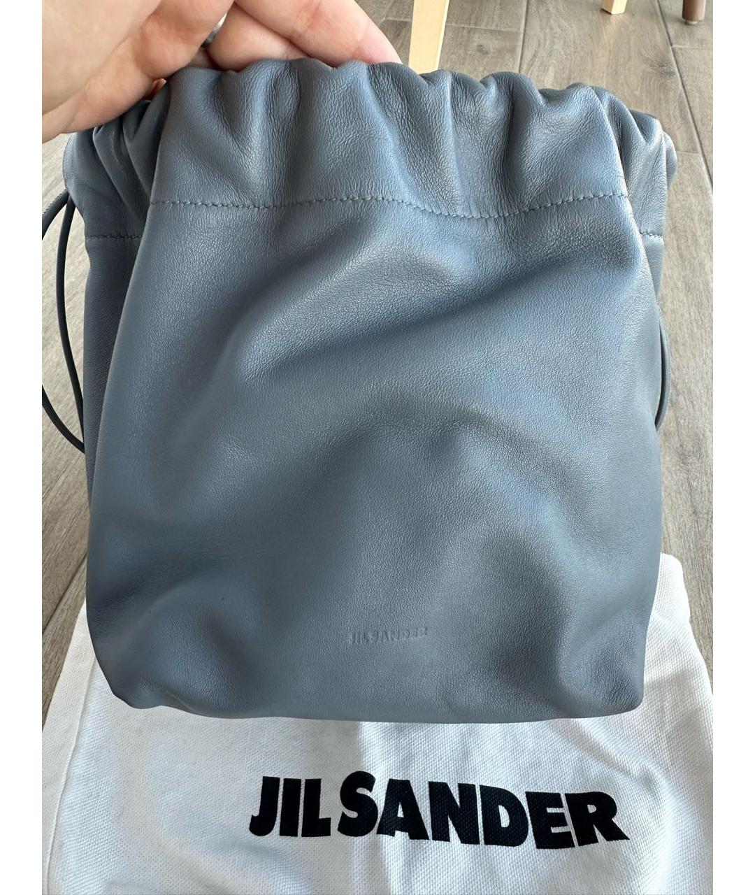 JIL SANDER Серая кожаная сумка через плечо, фото 2