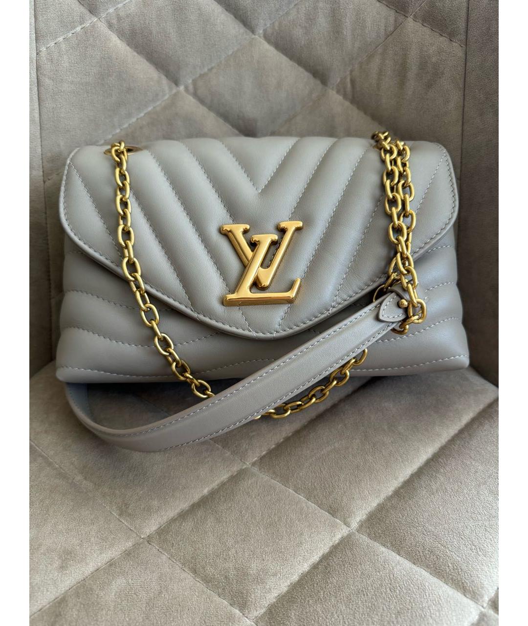 LOUIS VUITTON Серая кожаная сумка через плечо, фото 8