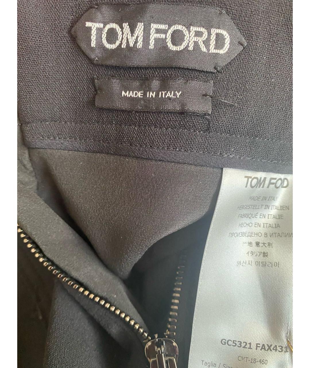 TOM FORD Черная шерстяная юбка миди, фото 3