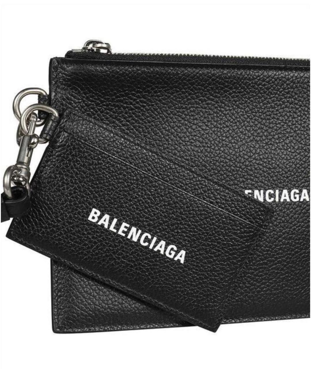 BALENCIAGA Черная кожаная барсетка, фото 2