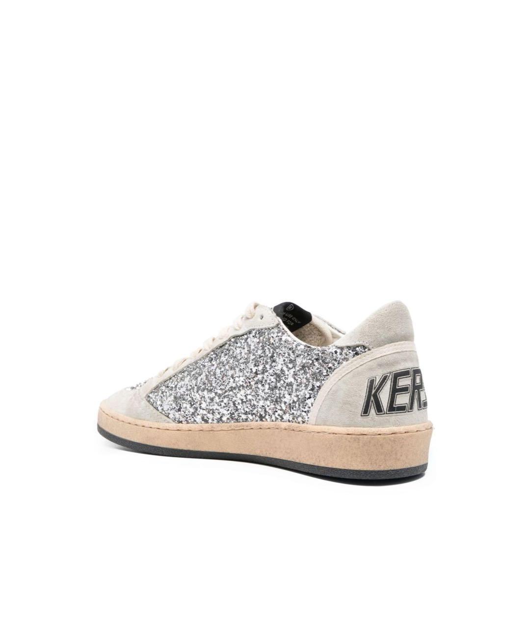 GOLDEN GOOSE DELUXE BRAND Серебряные кожаные кеды, фото 3