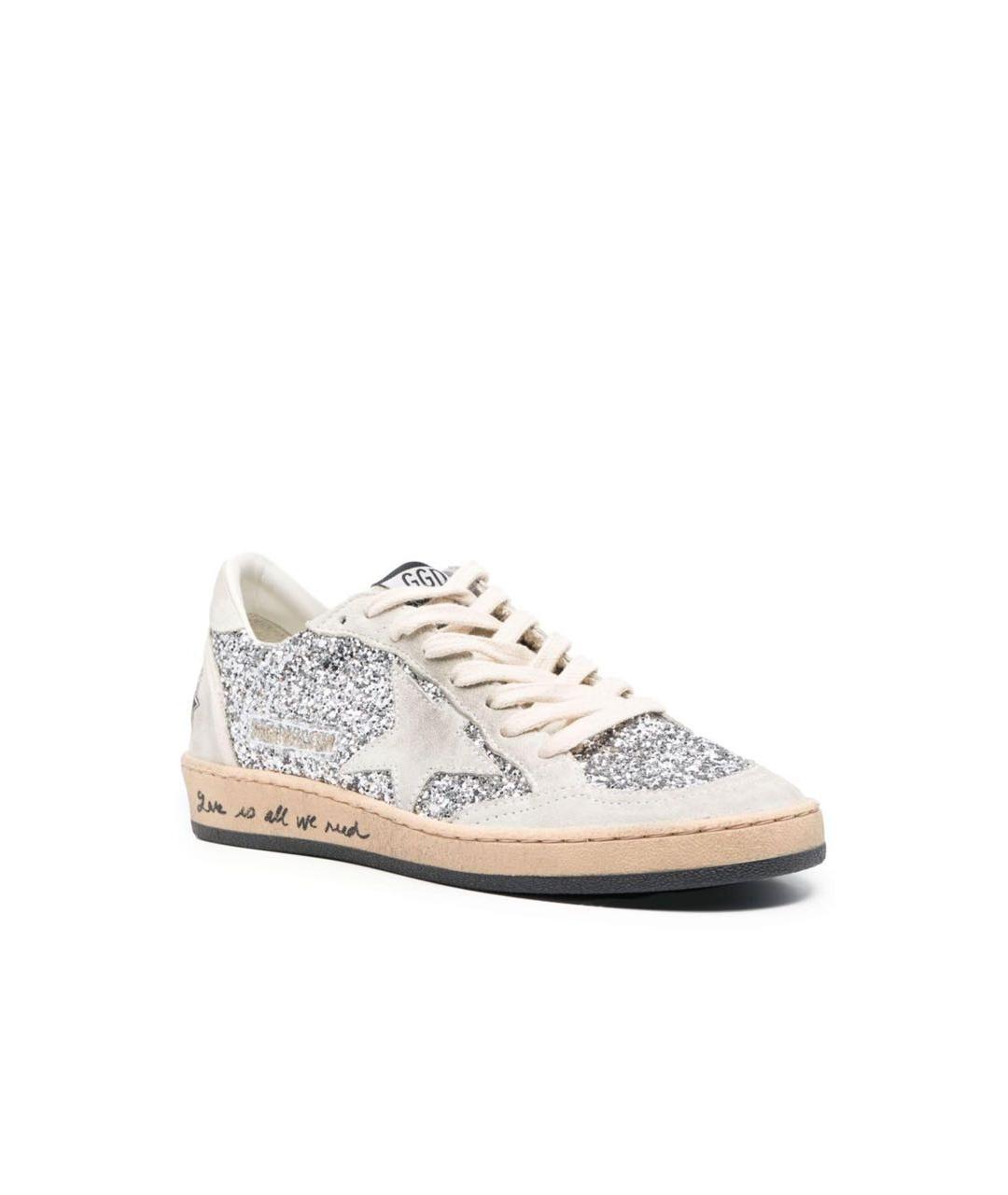 GOLDEN GOOSE DELUXE BRAND Серебряные кожаные кеды, фото 2