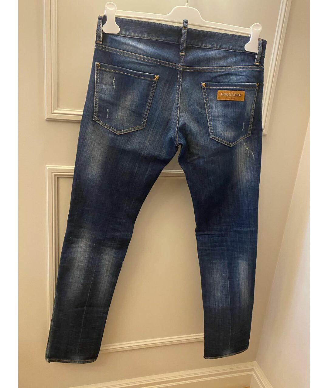 DSQUARED2 Темно-синие хлопко-эластановые джинсы скинни, фото 2