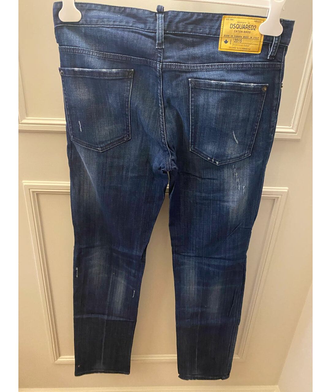 DSQUARED2 Темно-синие хлопко-эластановые джинсы скинни, фото 2