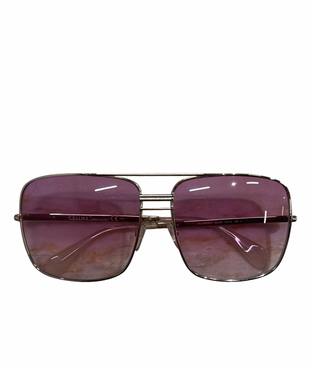 CELINE PRE-OWNED Розовые металлические солнцезащитные очки, фото 1