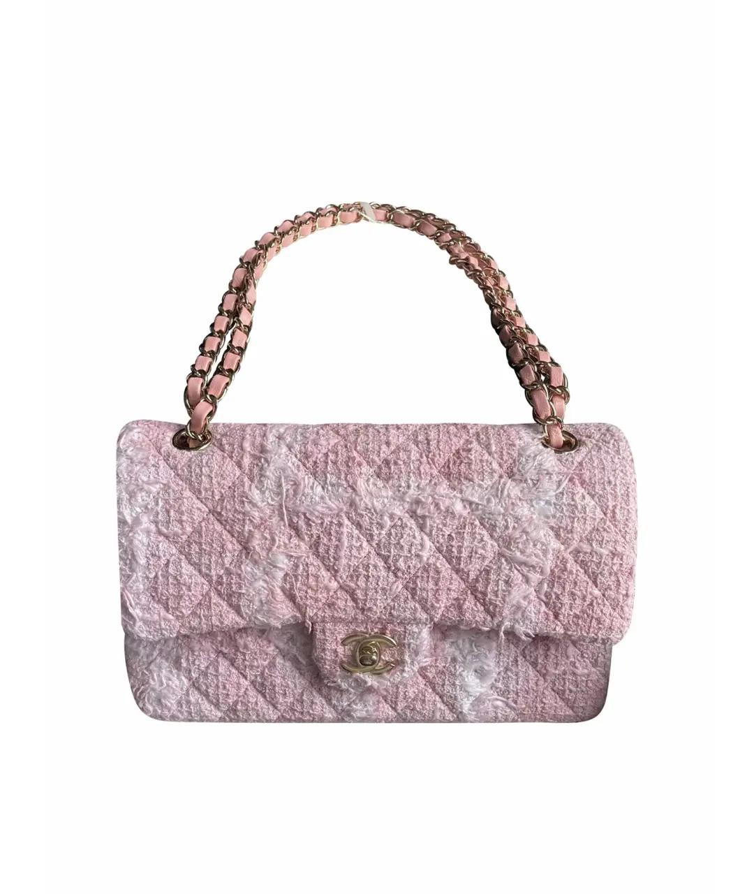 CHANEL Розовая твидовая сумка через плечо, фото 7