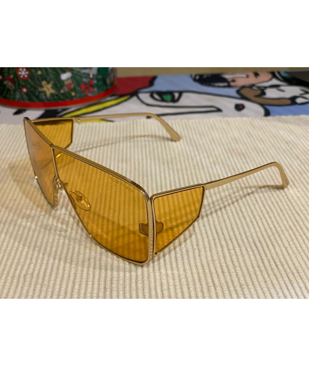 TOM FORD Желтые металлические солнцезащитные очки, фото 5
