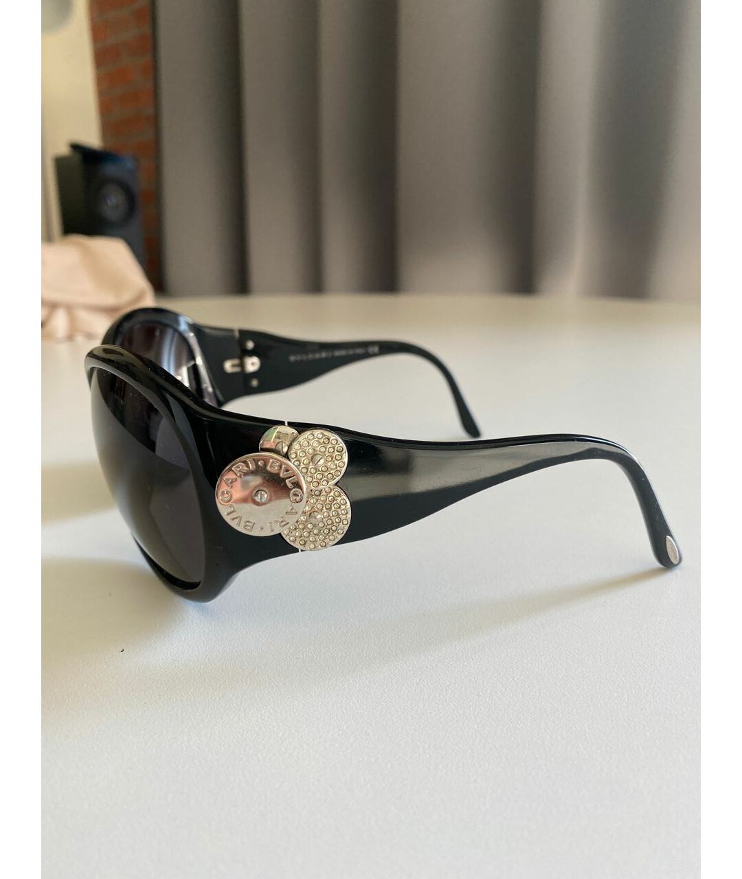BVLGARI Черные пластиковые солнцезащитные очки, фото 2