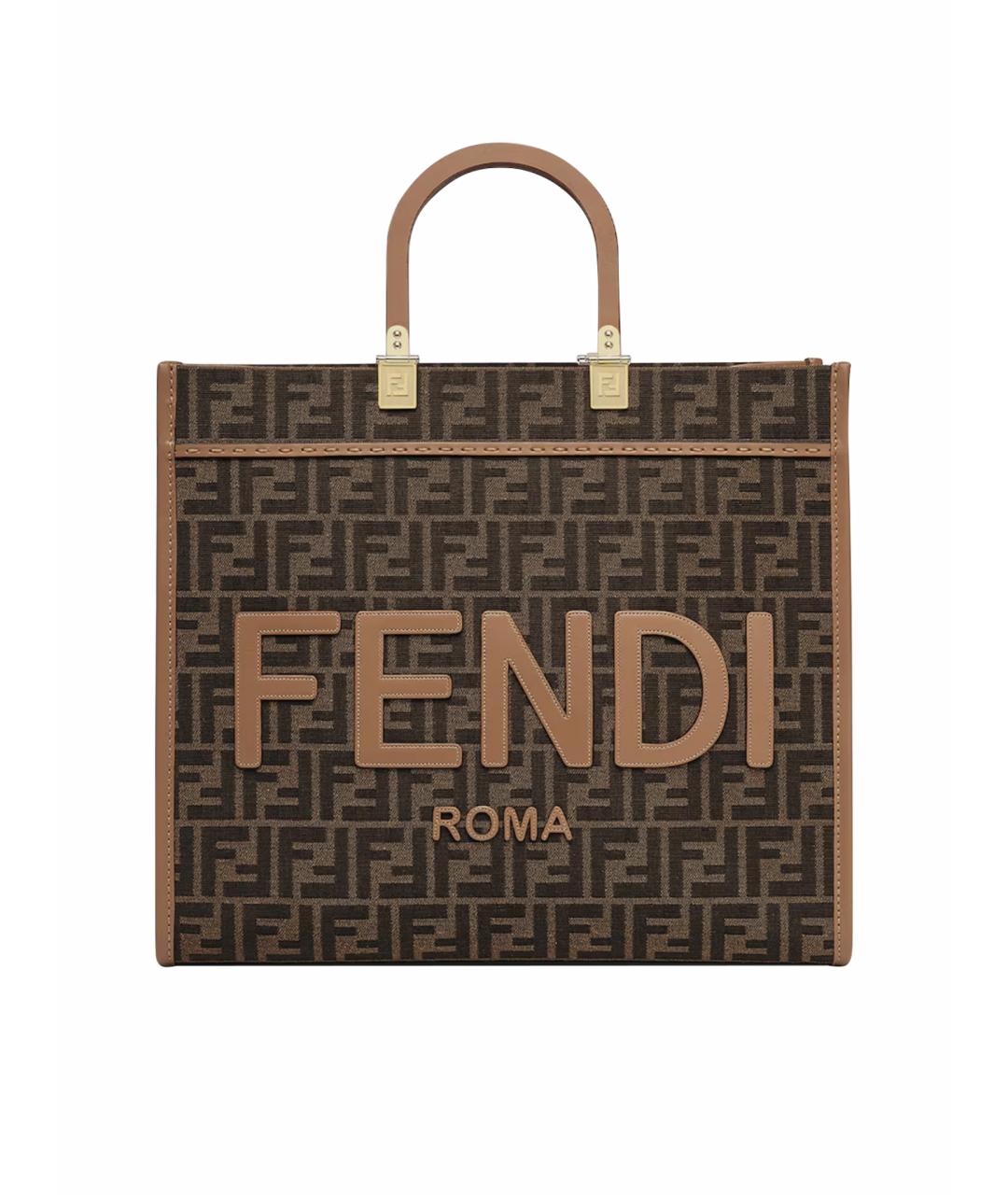 FENDI Коричневая сумка тоут, фото 1