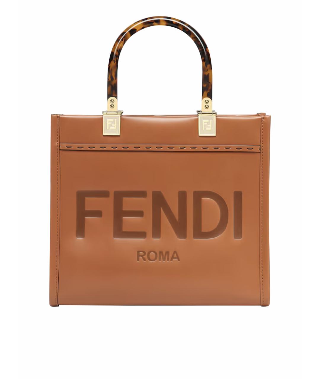 FENDI Коричневая сумка тоут, фото 1