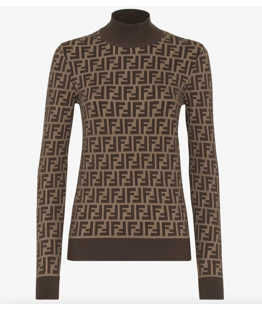 FENDI Коричневая водолазка, фото 4